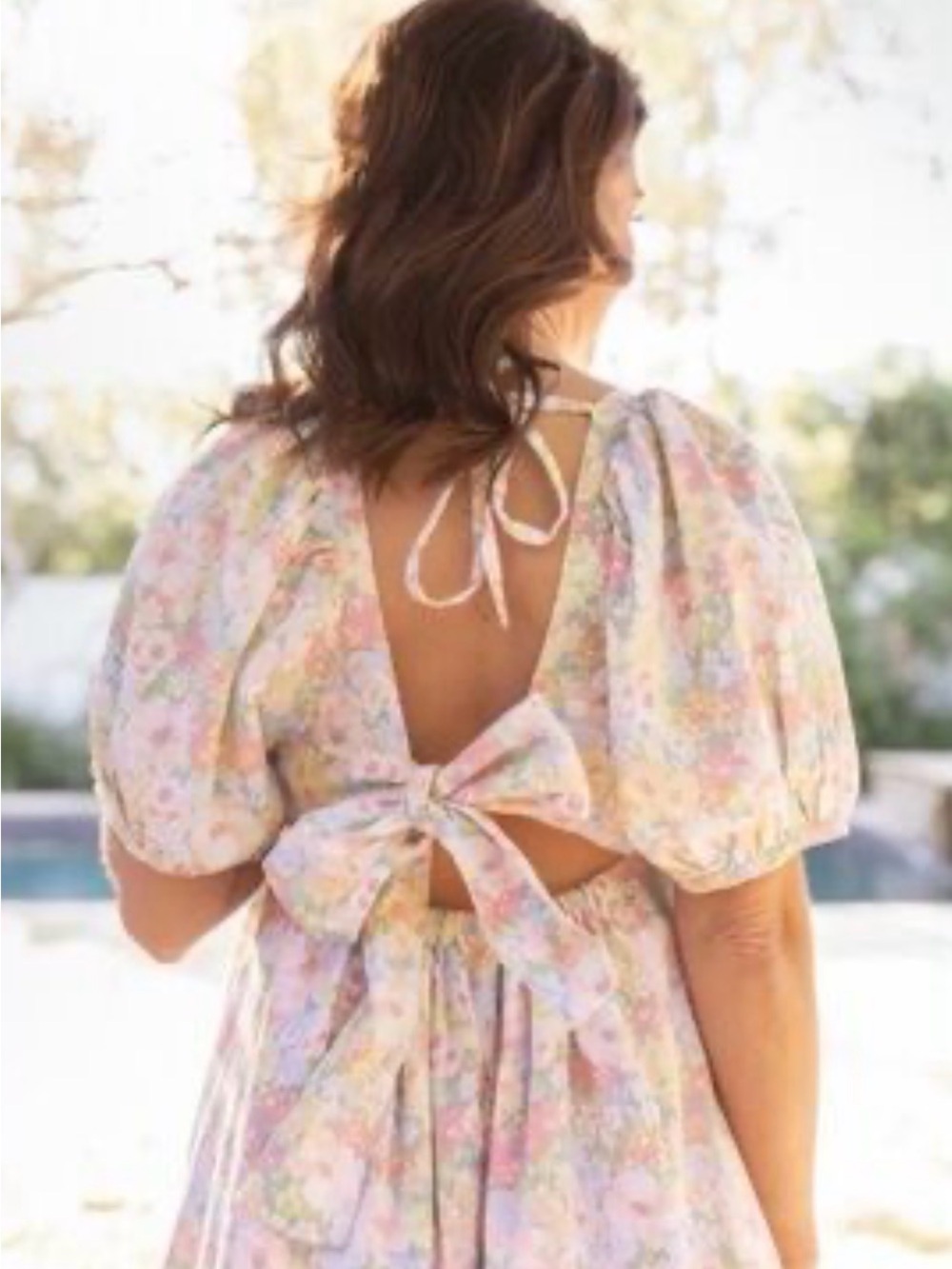 Jillian Harris x Joe Fresh Pastel Floral Puff Sleeve Day Dress Small - Picture 2 of 6